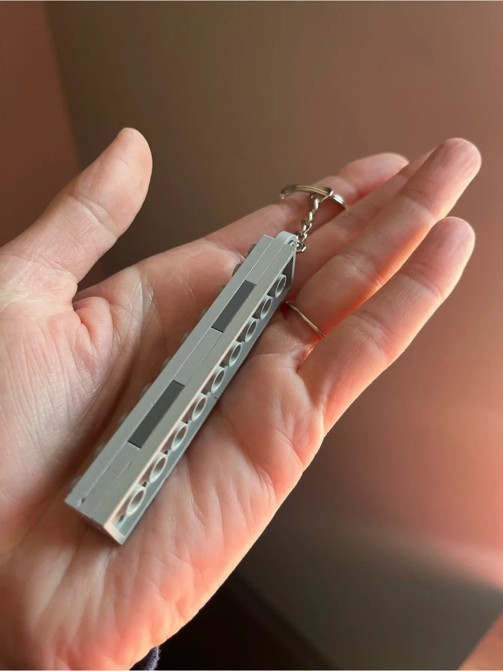 Lego Gray and Black Brick Keychain - Handmade